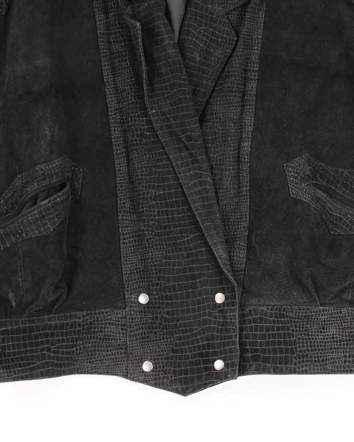 Vintage ADA 80s Bat Wing Leather Jacket - L