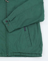 Vintage Eddie Bauer Green Zip Up Leather Collar Jacket - L