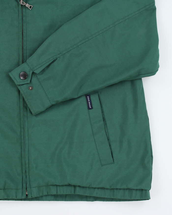 Vintage Eddie Bauer Green Zip Up Leather Collar Jacket - L