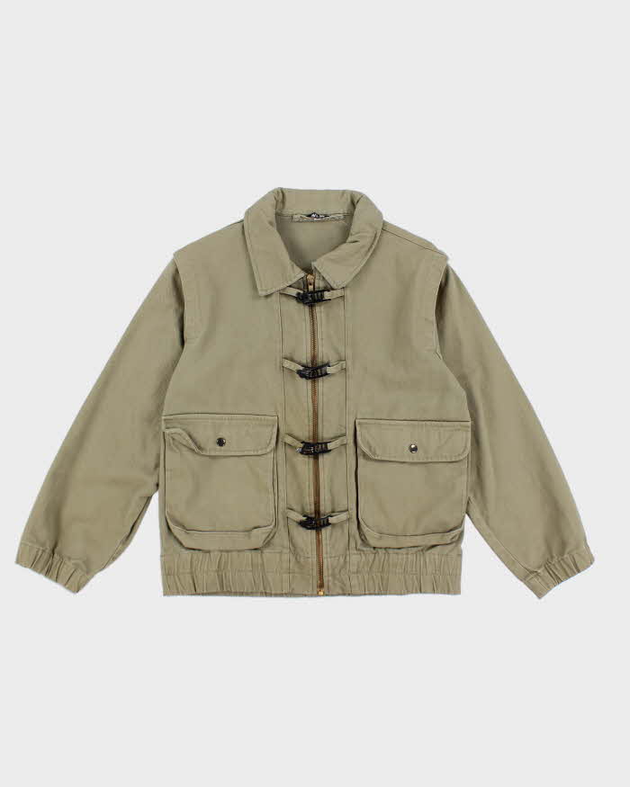 Vintage Khaki Fireman Clasp Jacket - M