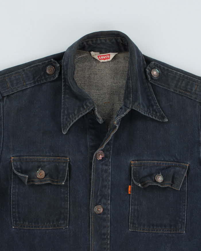 Vinatge Rare Levi's Trucker Blank Orange Tab Denim Jacket - S