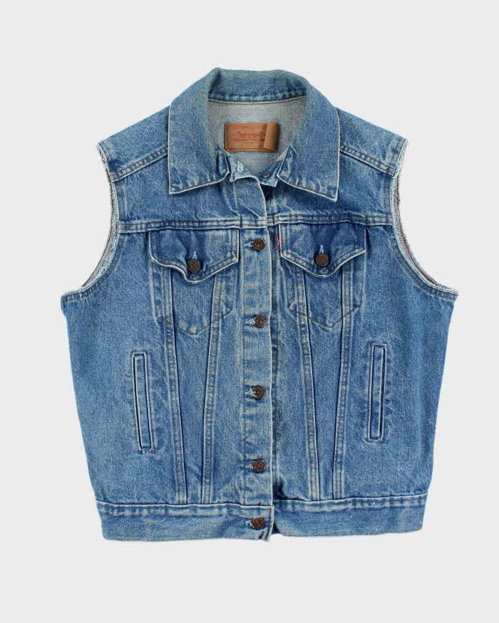 Vintage 70s Sleeveless Denim Jacket - M