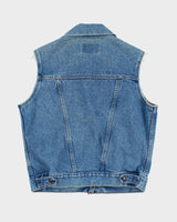 Vintage 70s Sleeveless Denim Jacket - M