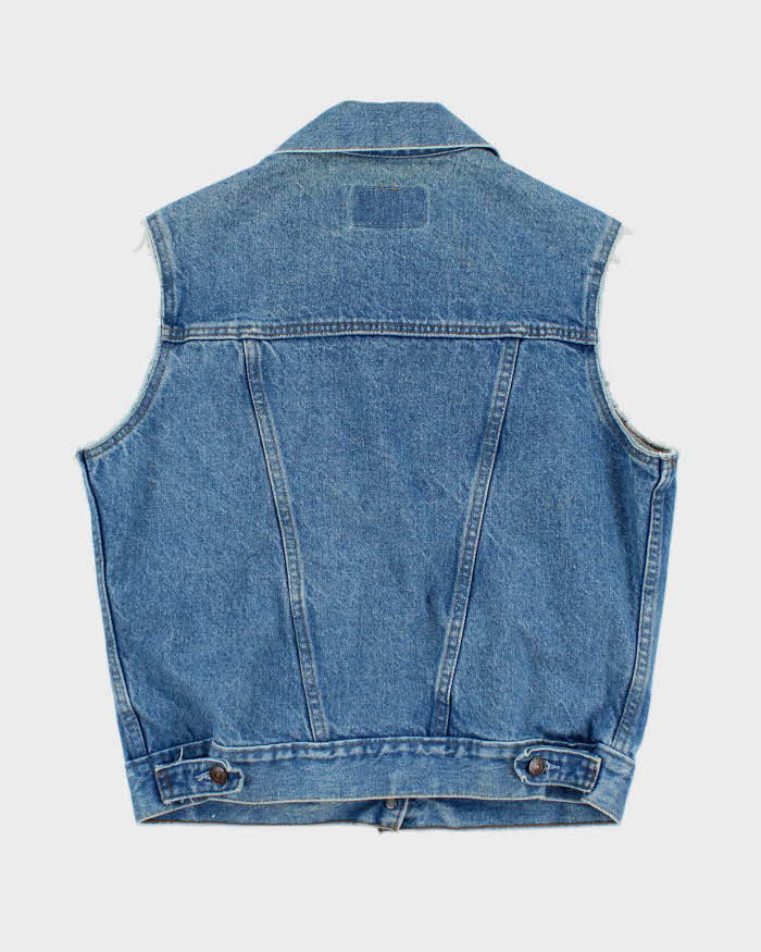 Vintage 70s Sleeveless Denim Jacket - M