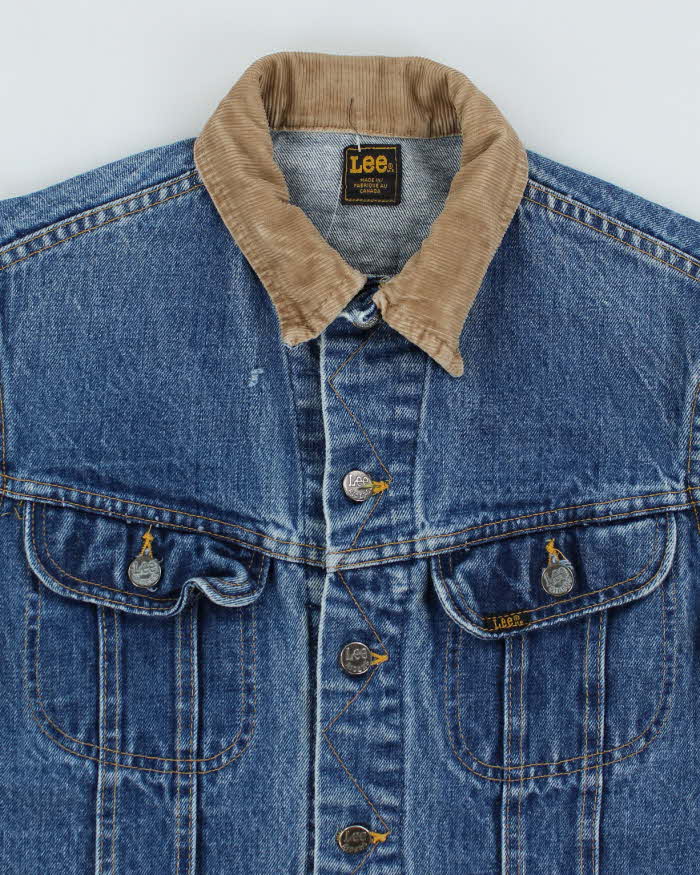 Vintage Lee Denim Jacket Cord Collar - S