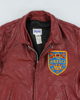 Vintage 90s Varsity Queen's University Leather Jacket - L