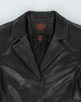 Danier Black Long Leather Jacket - L