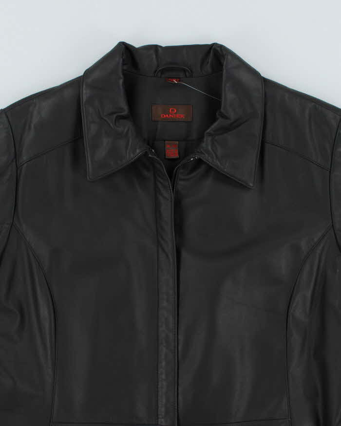 Danier Black Leather Jacket - XL