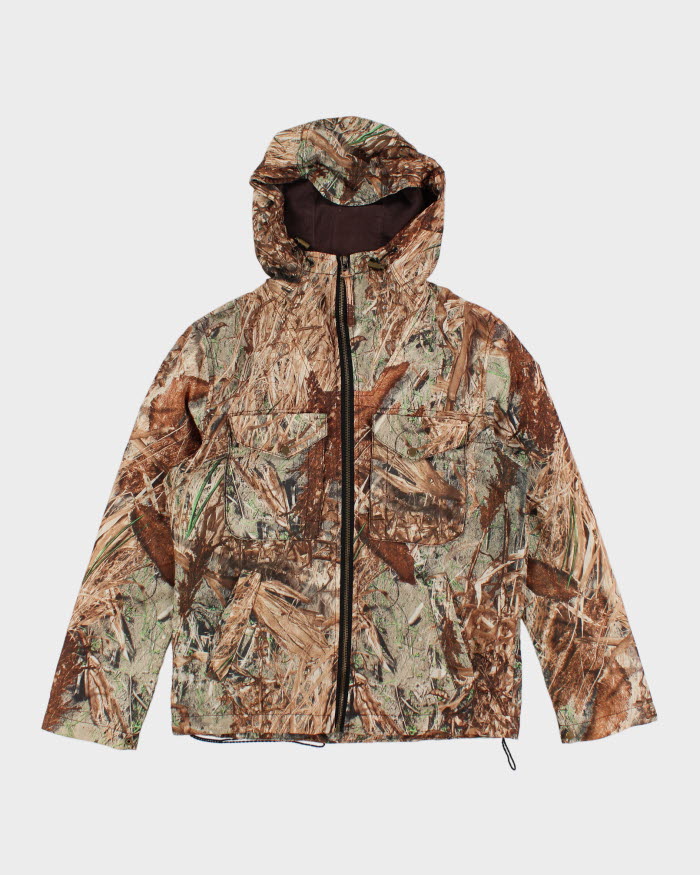 Vintage Orange Camouflage Hooded Jacket - L