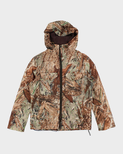 Vintage Orange Camouflage Hooded Jacket - L