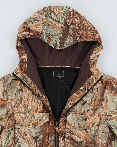 Vintage Orange Camouflage Hooded Jacket - L