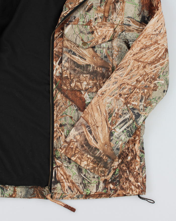 Vintage Orange Camouflage Hooded Jacket - L