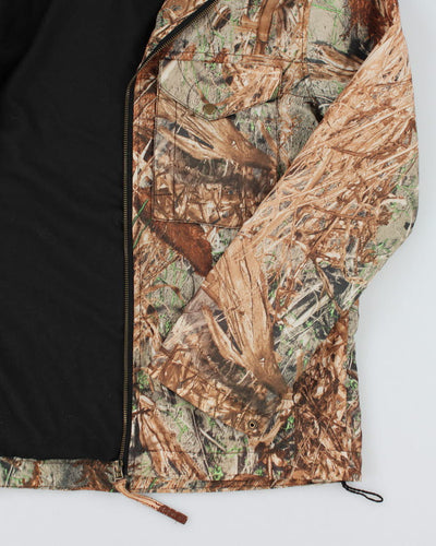 Vintage Orange Camouflage Hooded Jacket - L