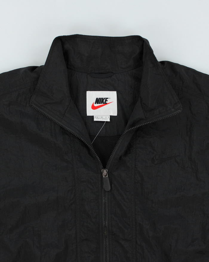 Vintage 90's Nike Black Windbreaker Track Jacket - L