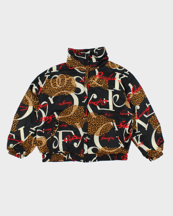 Vintage 90's Active Studio All Over Print Bomber Jacket - L