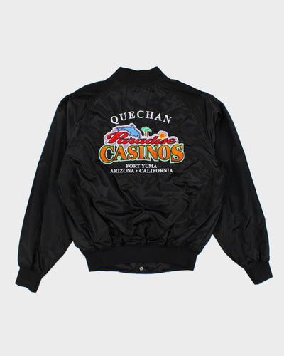 Vintage 90's Casino Embroidered Bomber Jacket - M