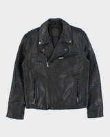 Vintage Biker Style Leather Jacket - S
