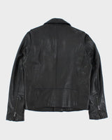 Vintage Biker Style Leather Jacket - S