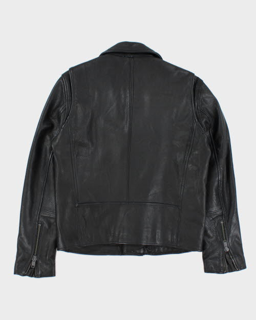 Vintage Biker Style Leather Jacket - S