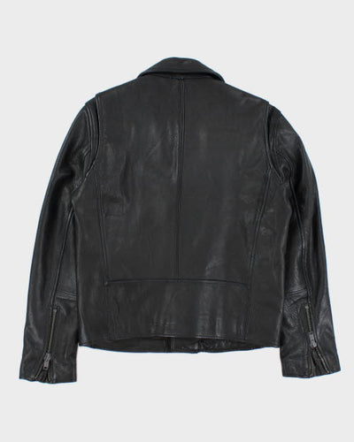 Vintage Biker Style Leather Jacket - S