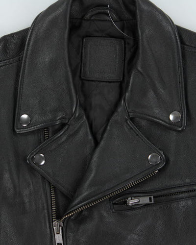 Vintage Biker Style Leather Jacket - S