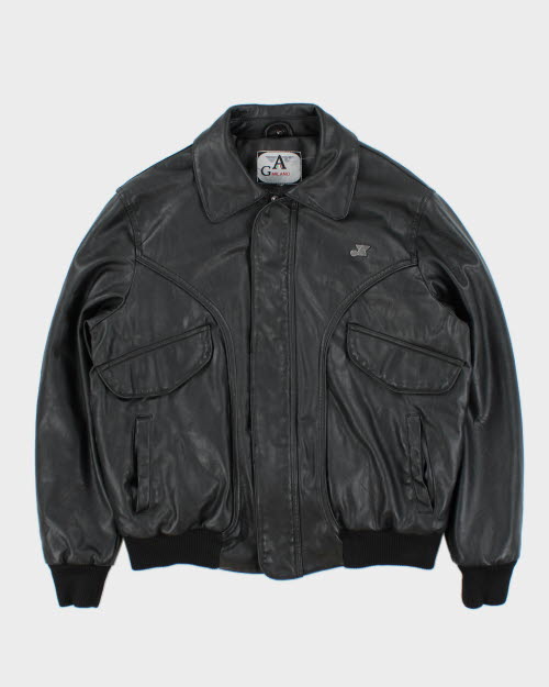 Vintage Lined Biker Leather Jacket - L