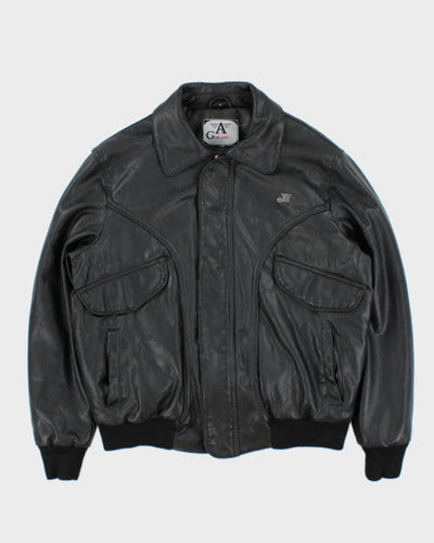 Vintage Lined Biker Leather Jacket - L