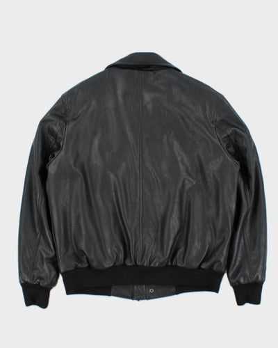 Vintage Lined Biker Leather Jacket - L