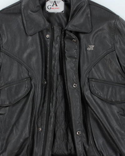 Vintage Lined Biker Leather Jacket - L