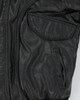 Vintage Lined Biker Leather Jacket - L
