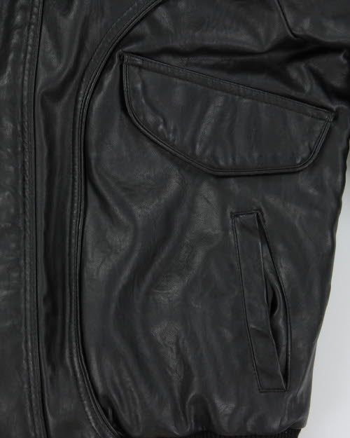 Vintage Lined Biker Leather Jacket - L