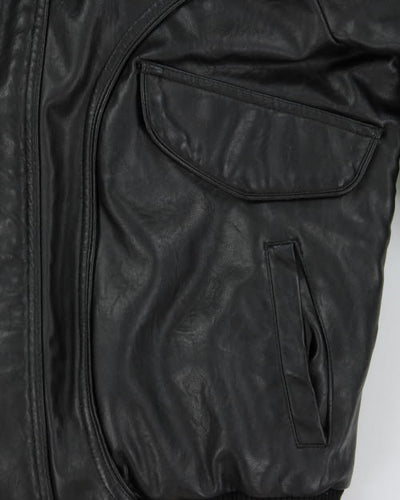 Vintage Lined Biker Leather Jacket - L