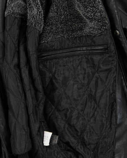 Vintage Lined Biker Leather Jacket - L