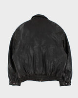 Vintage Dark Brown Oversized Leather Jacket - XL