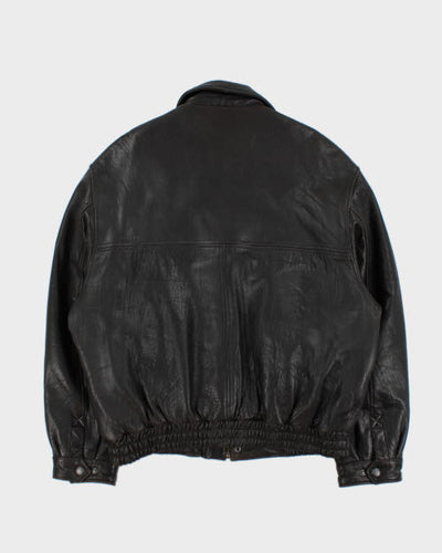 Vintage Dark Brown Oversized Leather Jacket - XL