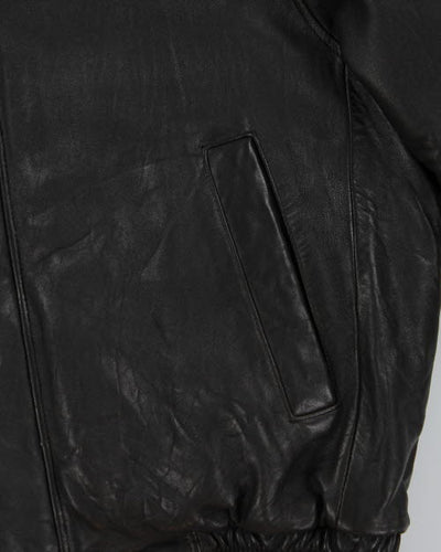 Vintage Dark Brown Oversized Leather Jacket - XL