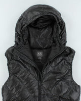 Vintage Armani Exchange Hooded Puffer Vest - L