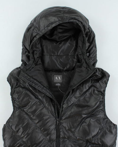 Vintage Armani Exchange Hooded Puffer Vest - L