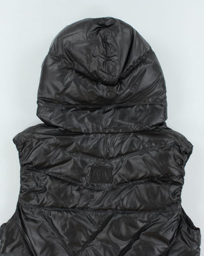 Vintage Armani Exchange Hooded Puffer Vest - L