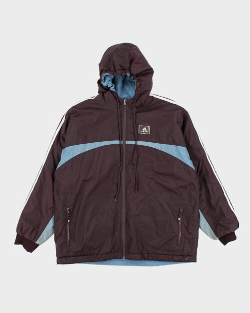 Vintage 90's Adidas Reversible Hooded Jacket - L