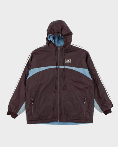 Vintage 90's Adidas Reversible Hooded Jacket - L