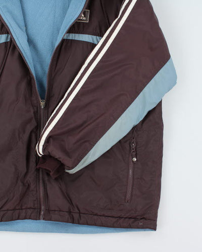 Vintage 90's Adidas Reversible Hooded Jacket - L