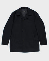 Vintage Hugo Boss Navy Overcoat - L