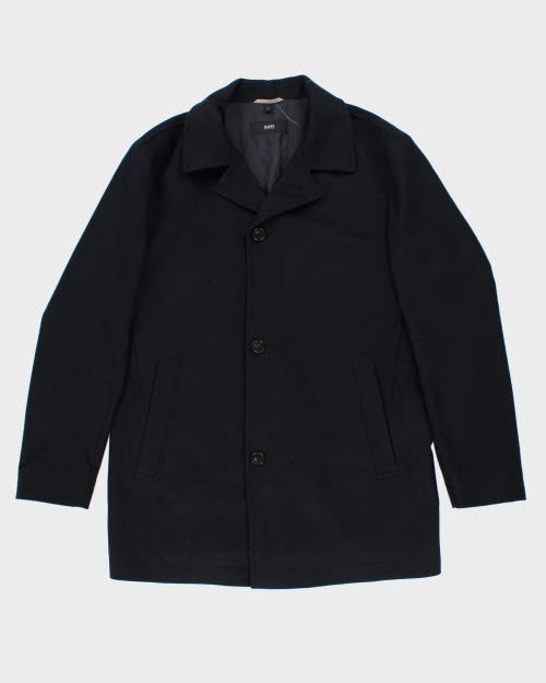Vintage Hugo Boss Navy Overcoat - L