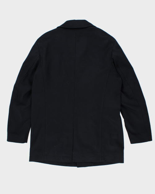 Vintage Hugo Boss Navy Overcoat - L