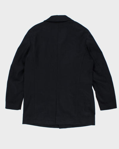 Vintage Hugo Boss Navy Overcoat - L