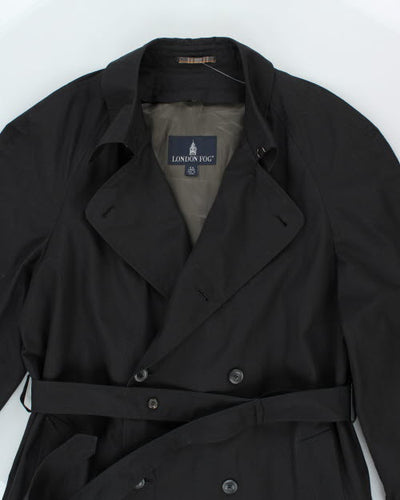 Vintage 90's Black London Fog Long Overcoat - XL