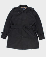 Vintage 90's Navy Aquascutum Heavyweight Long Overcoat - L