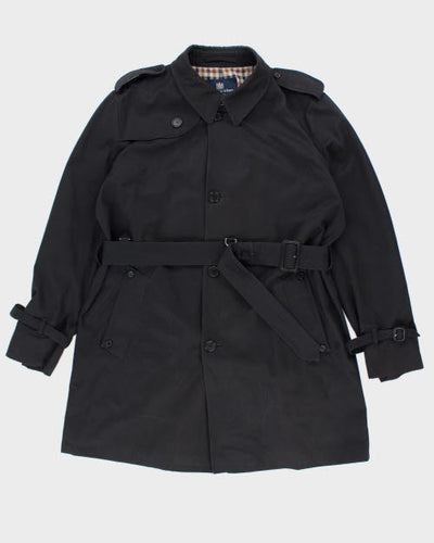 Vintage 90's Navy Aquascutum Heavyweight Long Overcoat - L