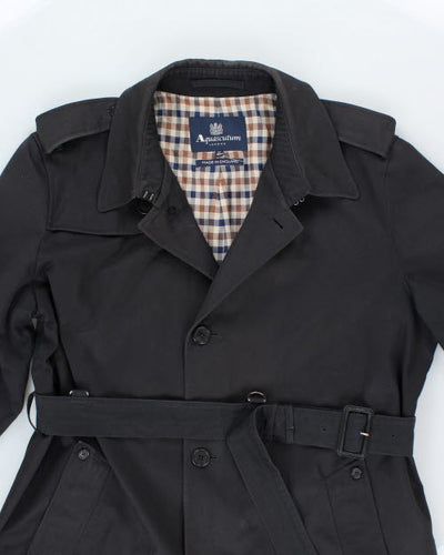 Vintage 90's Navy Aquascutum Heavyweight Long Overcoat - L